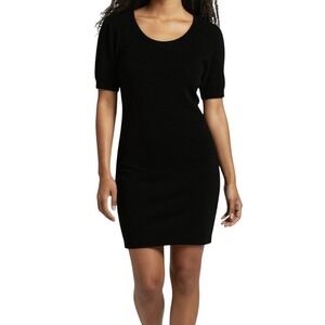 Urban Social Black Fuzzy Knit Short Sleeve Sweater Dress XS Whimsigoth NWT